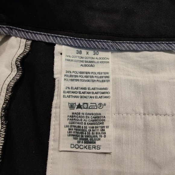 Docker Classic Fit Pleated Mens Pants Black - Picture 7 of 11